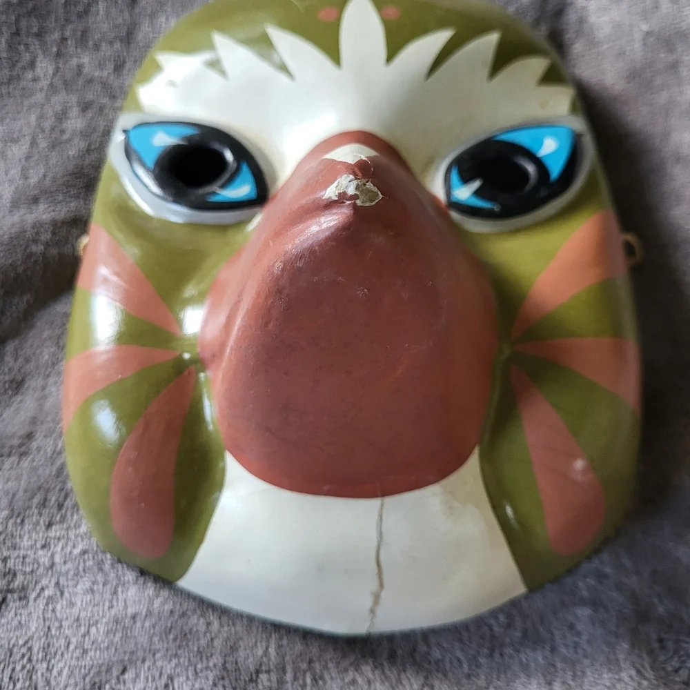Handcrafted Green and Brown Wall Mask